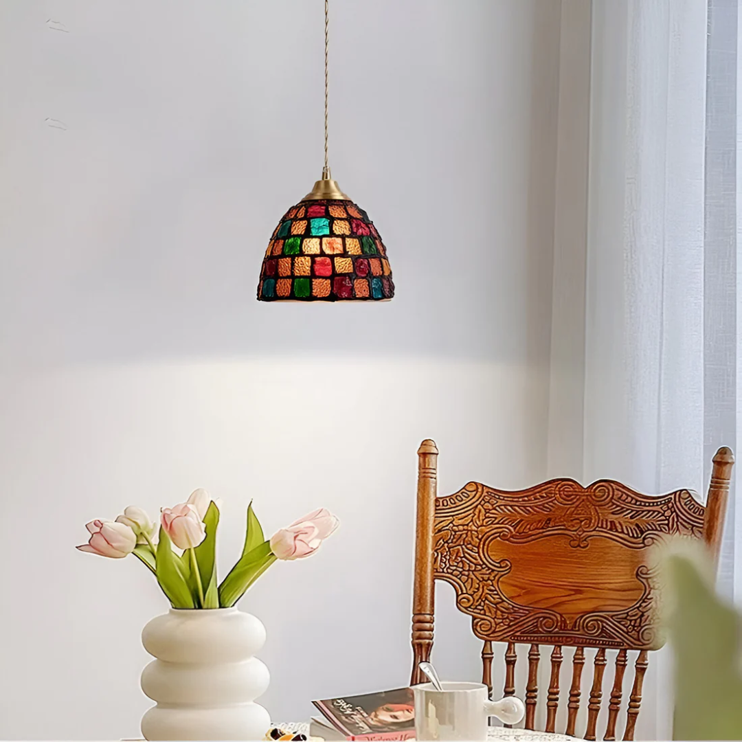 Liora Glass Pendant Light Colorful Dining Table Hanging Lamp