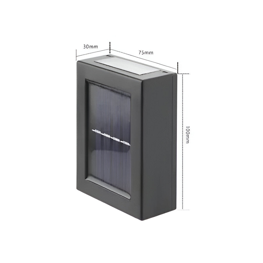 SolaraLux Solar Outdoor LED Wall Light IP65 Waterproof Black