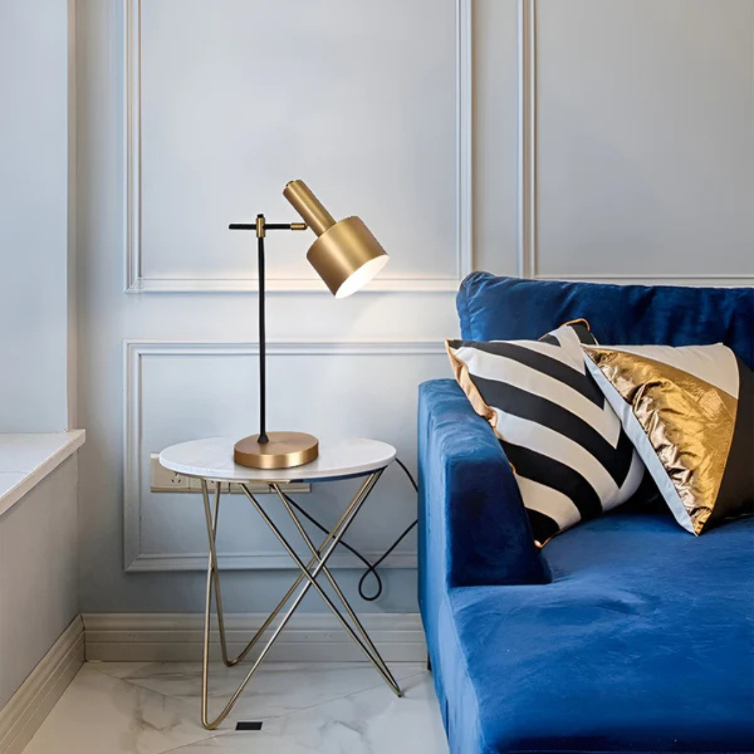 Elara Glow Gold Energy-Efficient LED Table Lamp for Warm Ambience