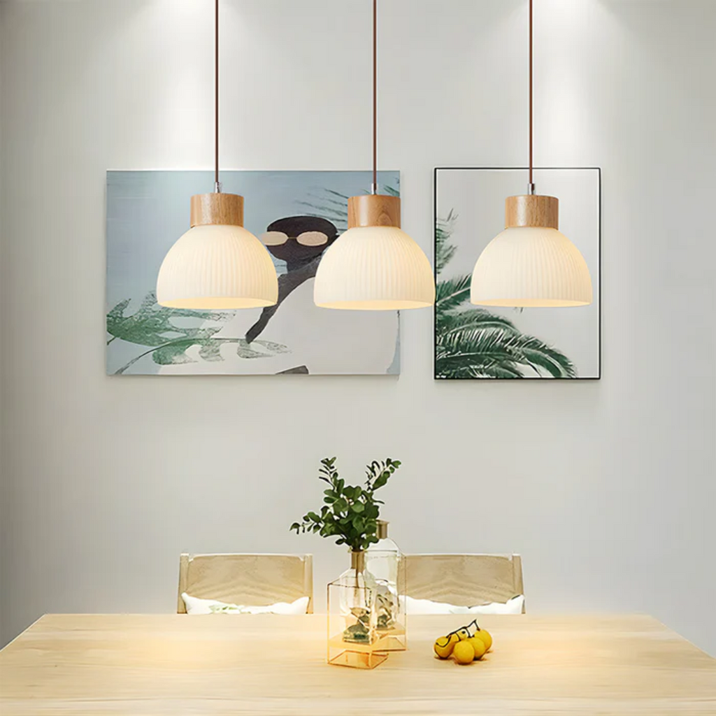 Aurora Glass Bowl Pendant Light for Dining Room Lighting