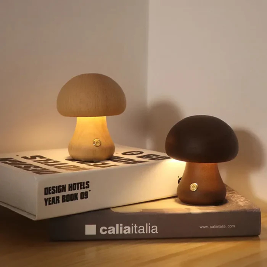 Elmora Wooden Touch Table Lamp Rechargeable With Warm Glow