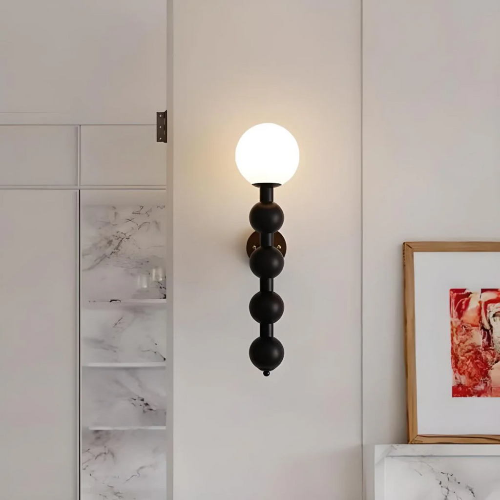 Lorven Vintage Wood And Metal Wall Lamp For Living Spaces