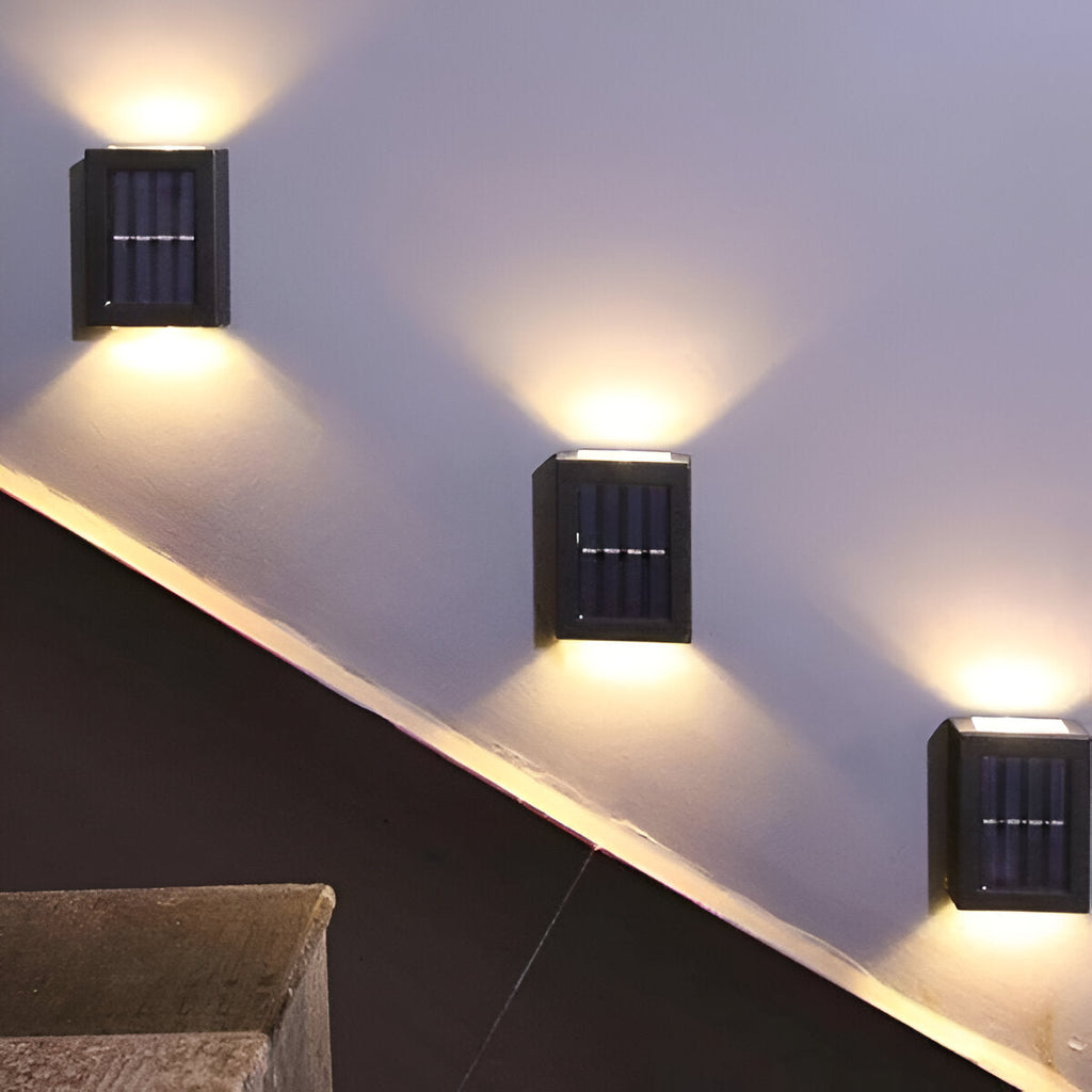 SolaraLux Solar Outdoor LED Wall Light IP65 Waterproof Black