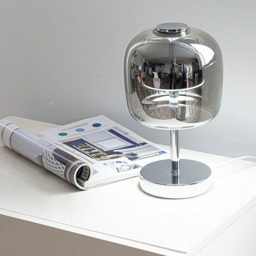 Luminex Modern Dimmable LED Table Lamp With Glass Shade