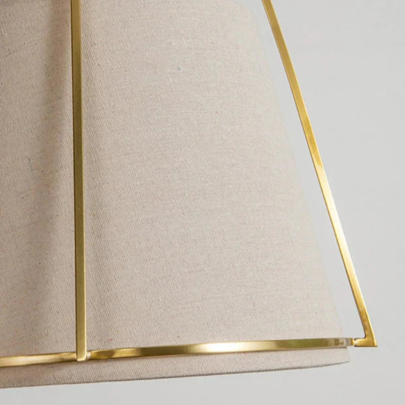 Nexa Contemporary Fabric Pendant Light With Brass Frame