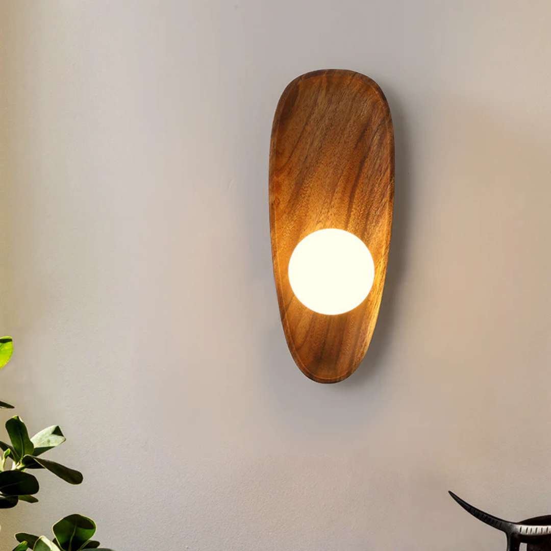 Ardena Natural Wood LED Wall Lamp for Living Room Ambience