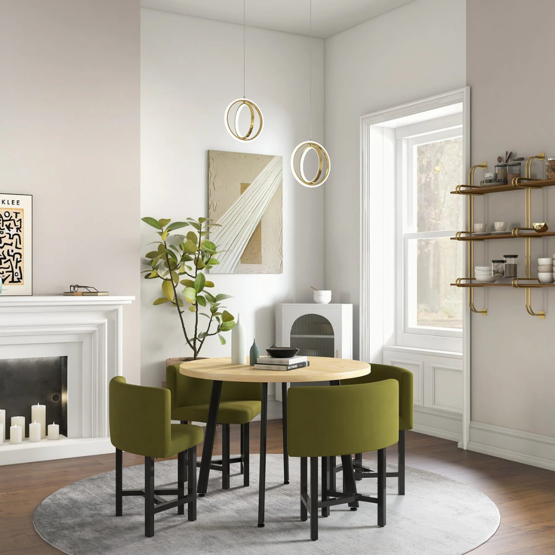 Solara Luxe Gold Geometric LED Hanging Pendant Light for Living Rooms