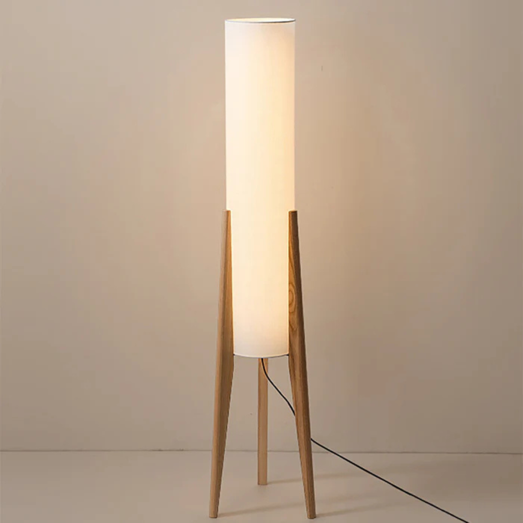 Liora Wood Floor Lamp In Natural Tone For Living Room