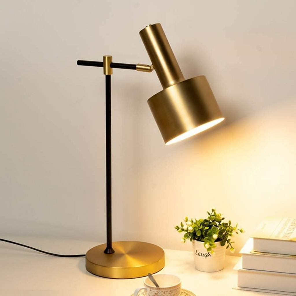 Elara Glow Gold Energy-Efficient LED Table Lamp for Warm Ambience
