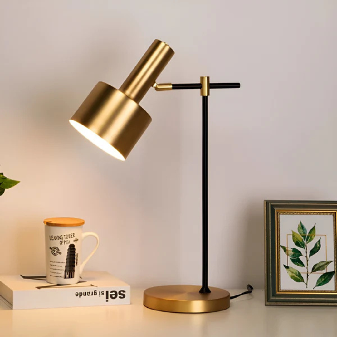 Elara Glow Gold Energy-Efficient LED Table Lamp for Warm Ambience