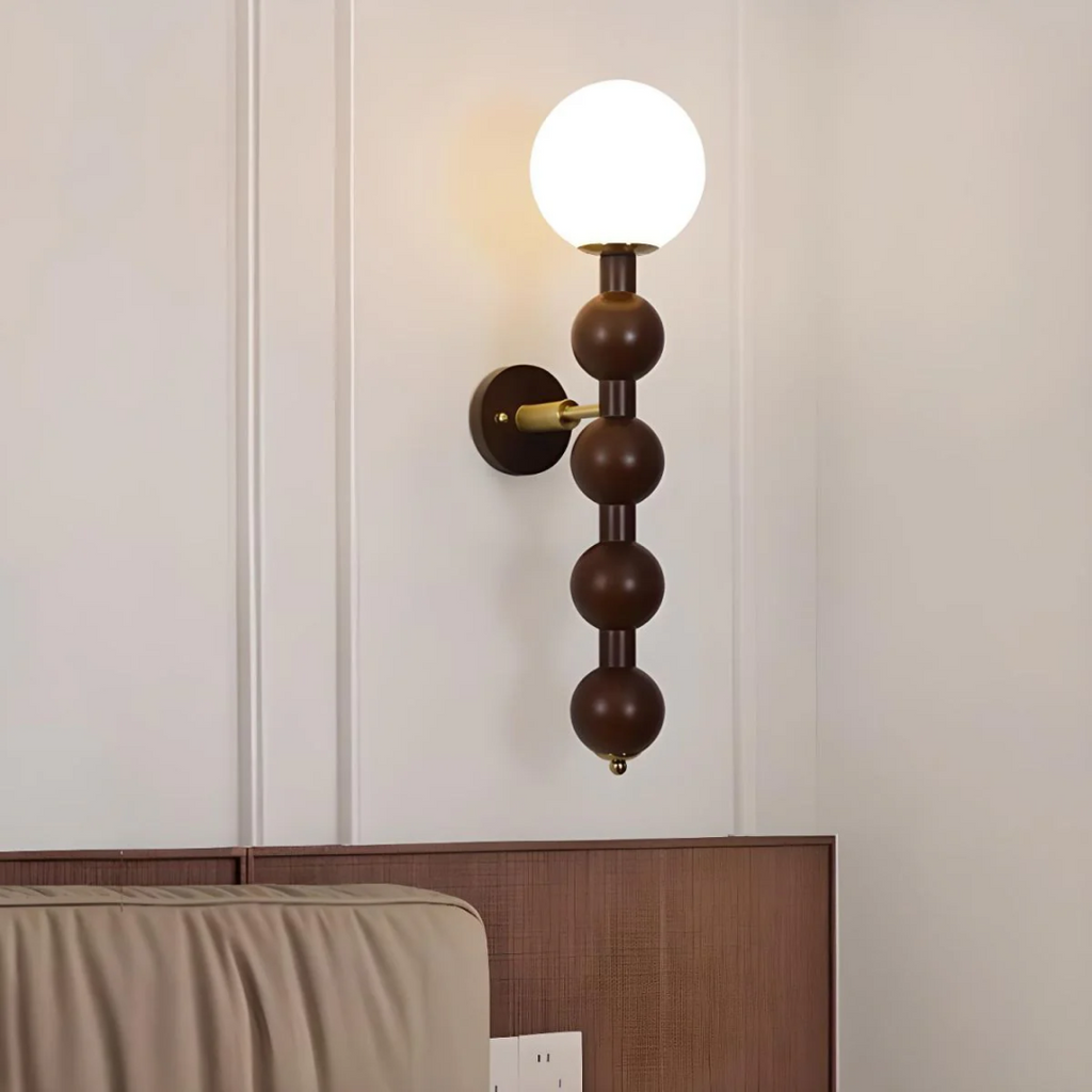 Lorven Vintage Wood And Metal Wall Lamp For Living Spaces