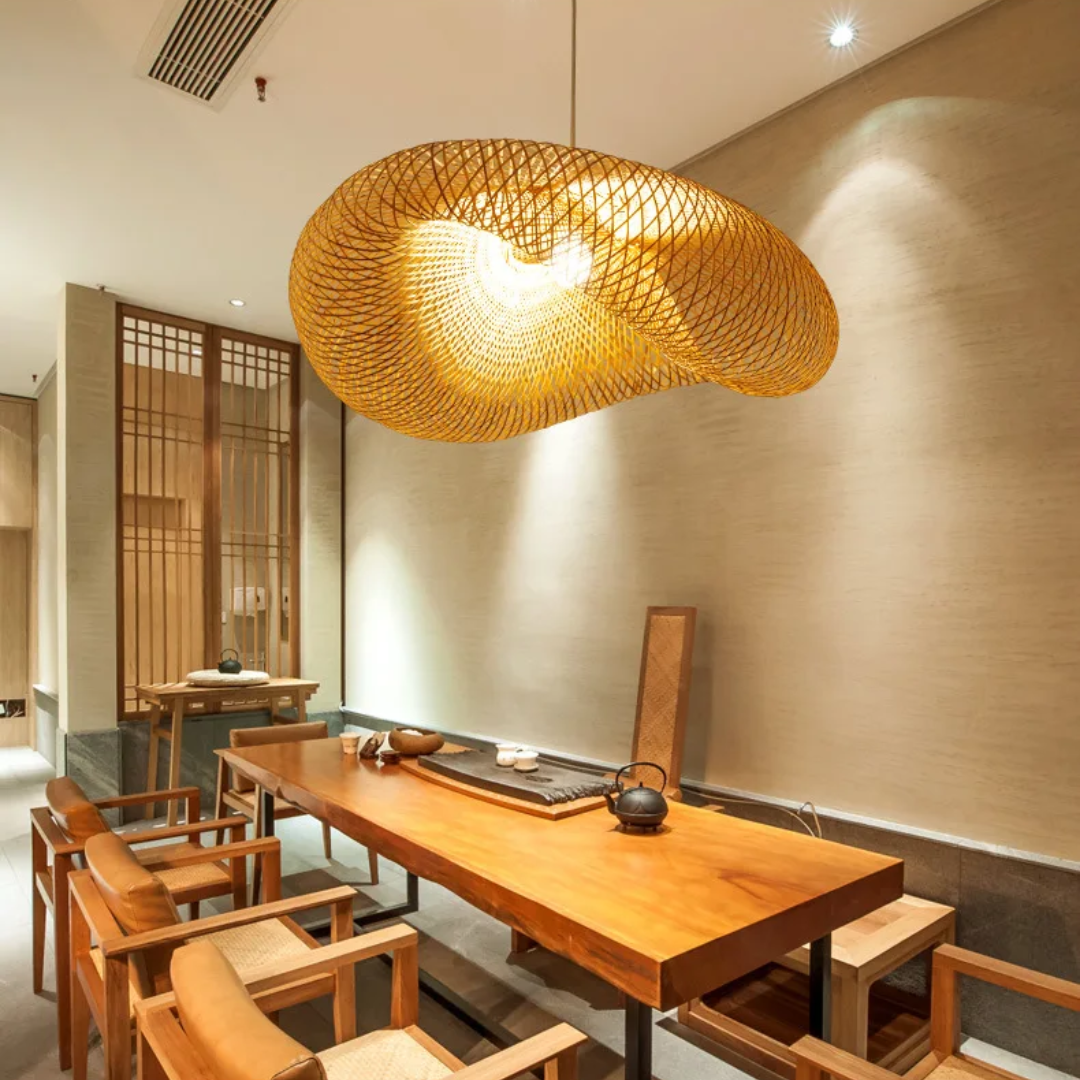 Aurelia Bamboo Pendant Light for Living Room and Dining Area