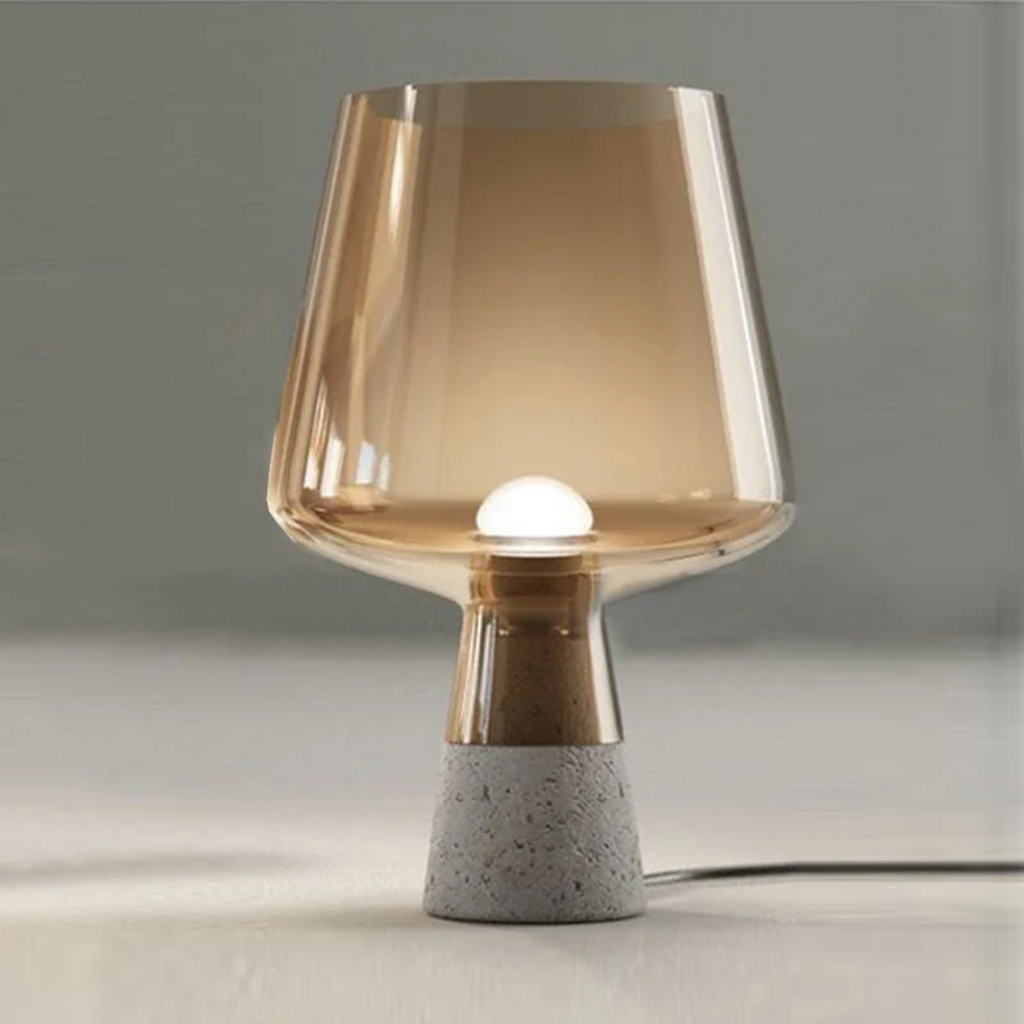 Auralis Stone Base Industrial Table Lamp With Warm Glow