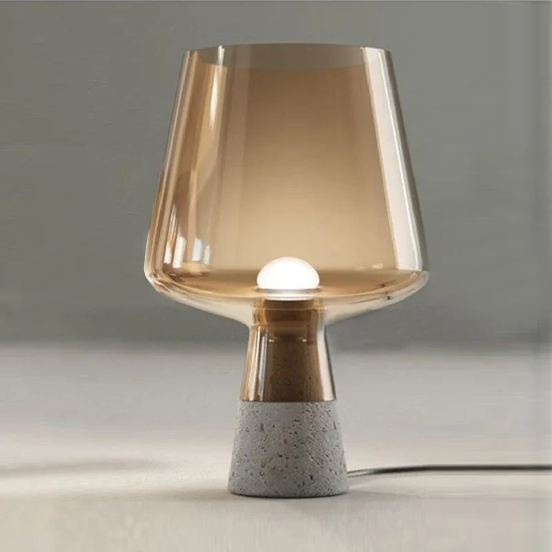 Auralis Stone Base Industrial Table Lamp With Warm Glow