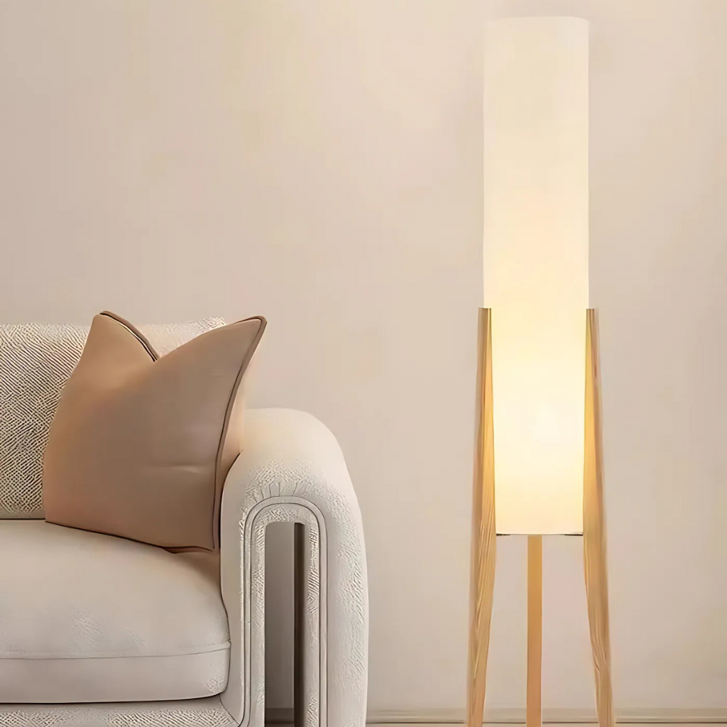 Liora Wood Floor Lamp In Natural Tone For Living Room