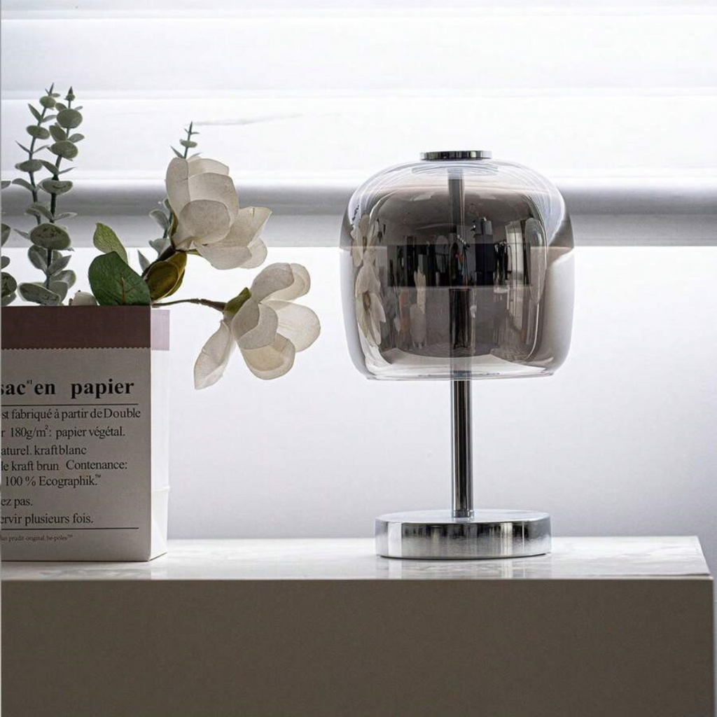 Luminex Modern Dimmable LED Table Lamp With Glass Shade