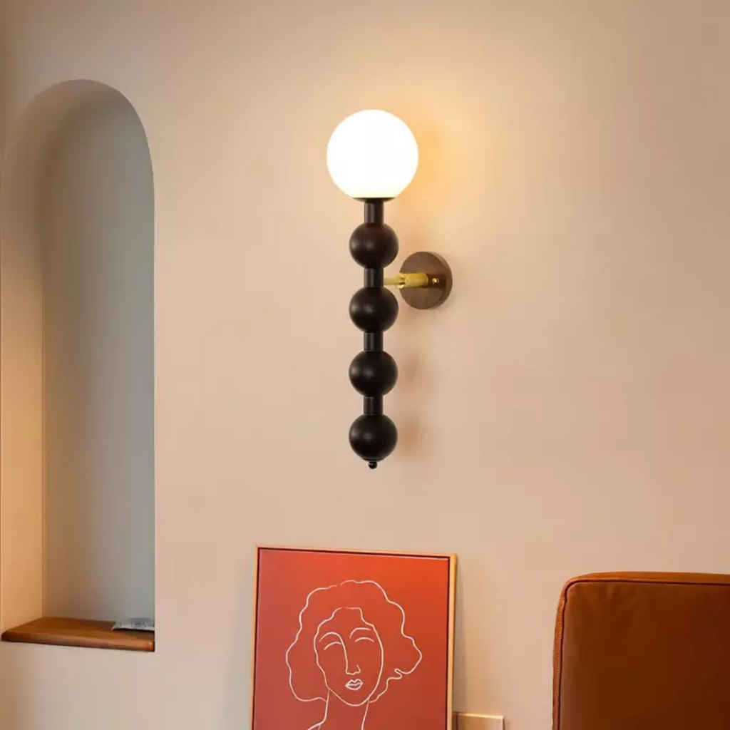 Lorven Vintage Wood And Metal Wall Lamp For Living Spaces