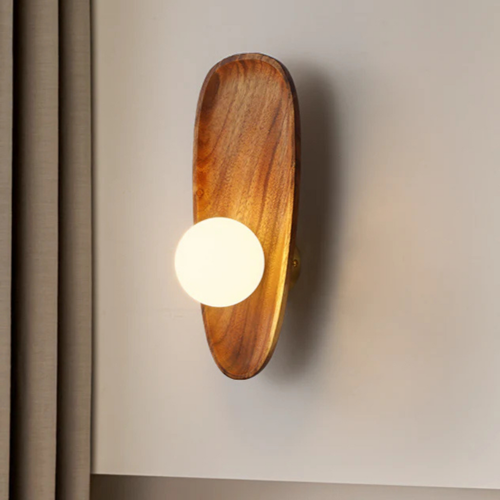 Ardena Natural Wood LED Wall Lamp for Living Room Ambience