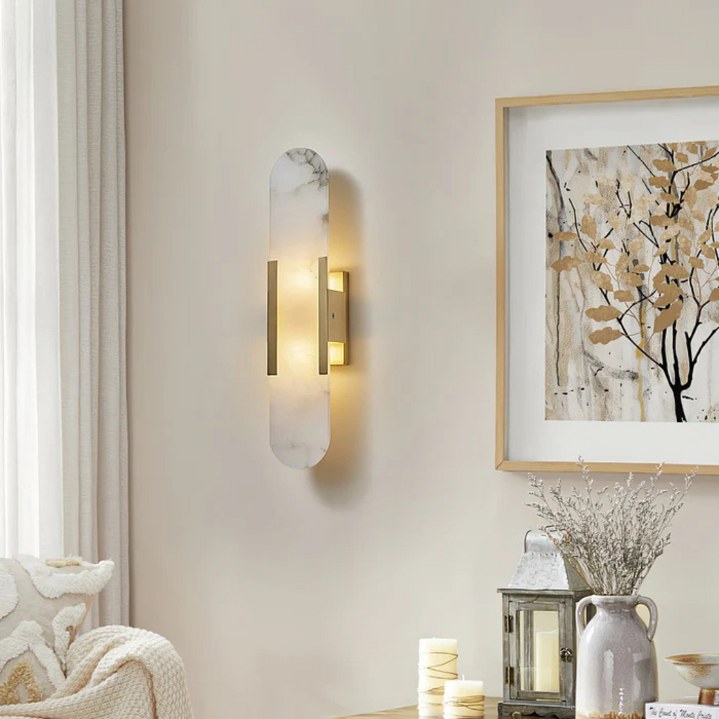 LumaNova Marble LED Wall Light for Ambient Indoor Lighting