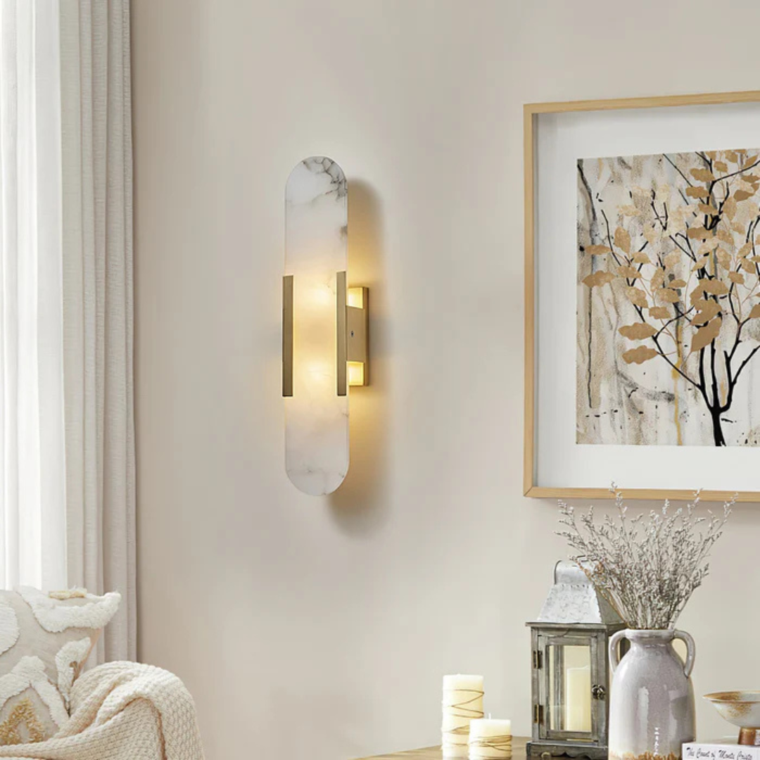 LumaNova Marble LED Wall Light for Ambient Indoor Lighting
