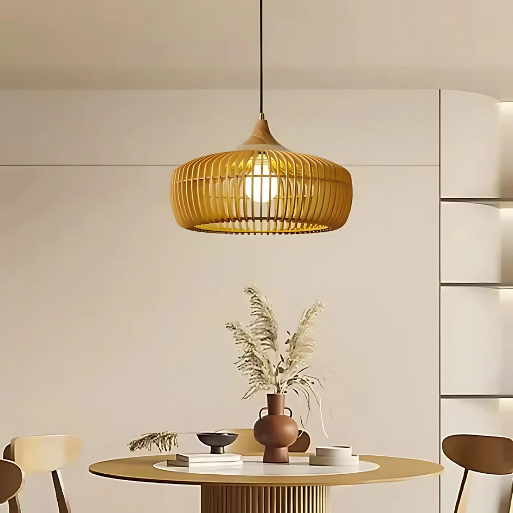 Novaelle Japandi Pendant Lamp With Warm Wall Lighting