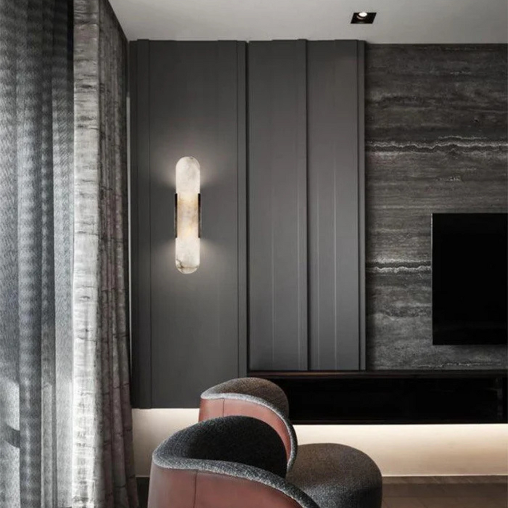 LumaNova Marble LED Wall Light for Ambient Indoor Lighting