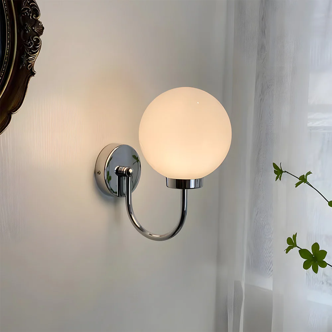 Aurelio Glass Globe Wall Light With Warm Vintage Glow
