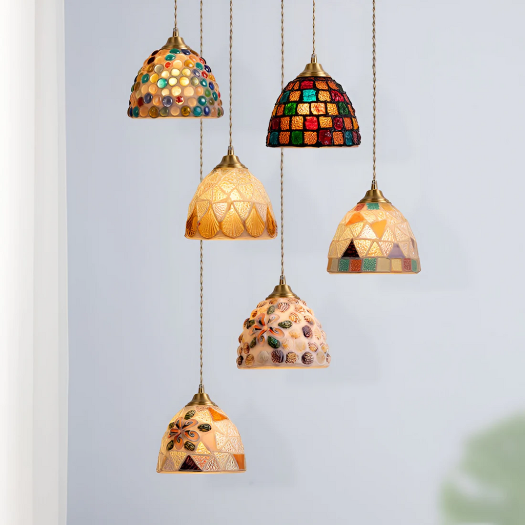 Liora Glass Pendant Light Colorful Dining Table Hanging Lamp