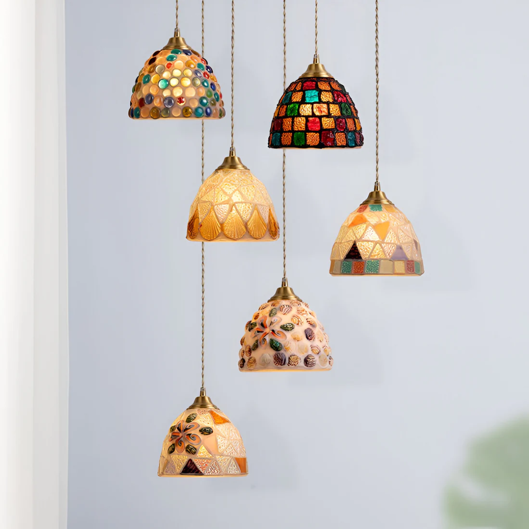 Liora Glass Pendant Light Colorful Dining Table Hanging Lamp