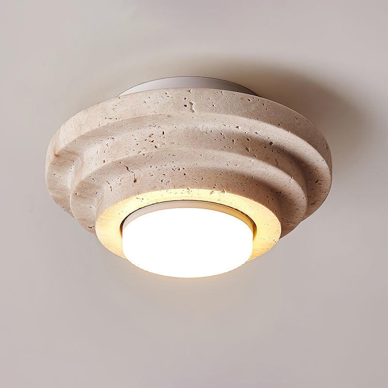 Lumenora | Travertine LED Ceiling Light With Warm Glow