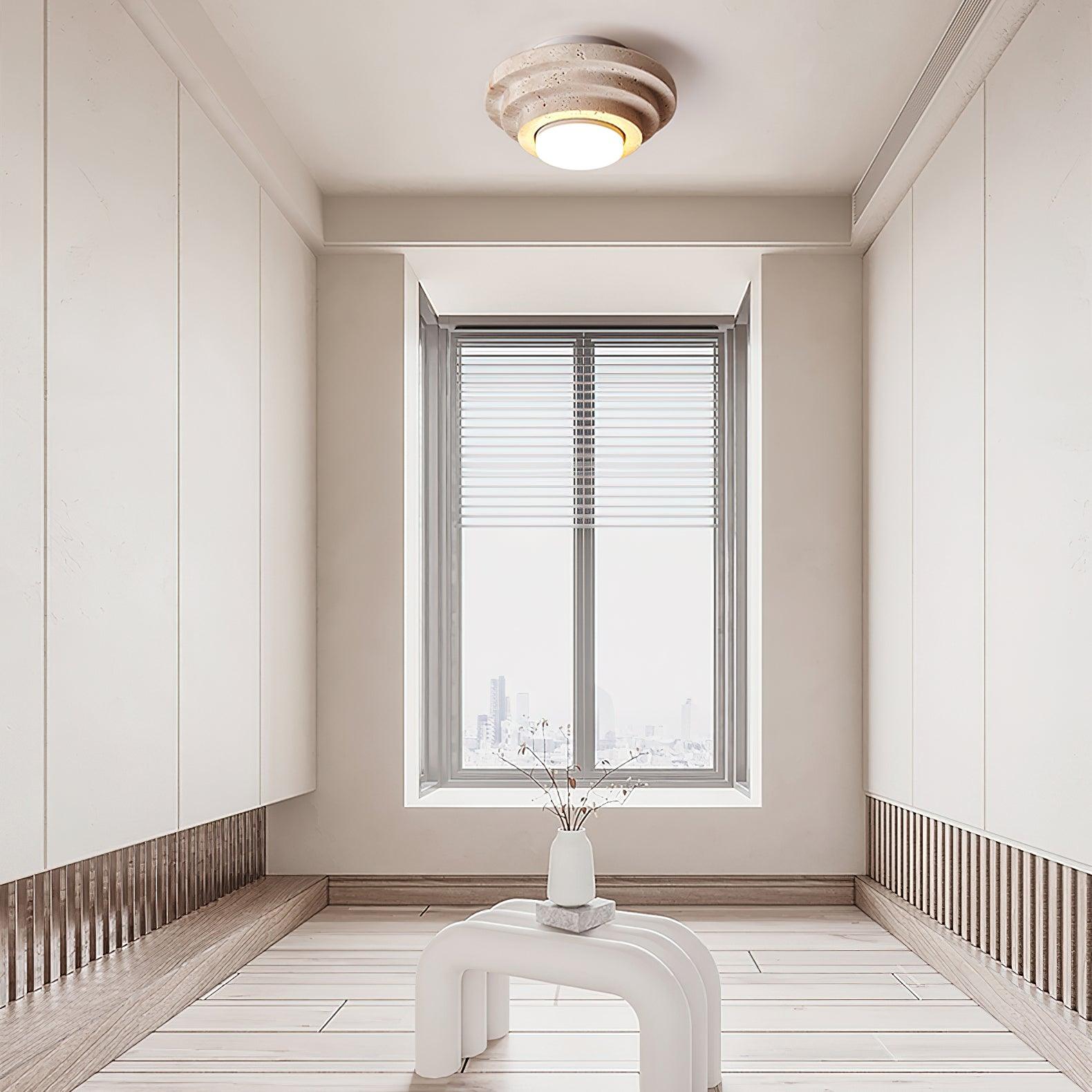 Lumenora | Travertine LED Ceiling Light With Warm Glow