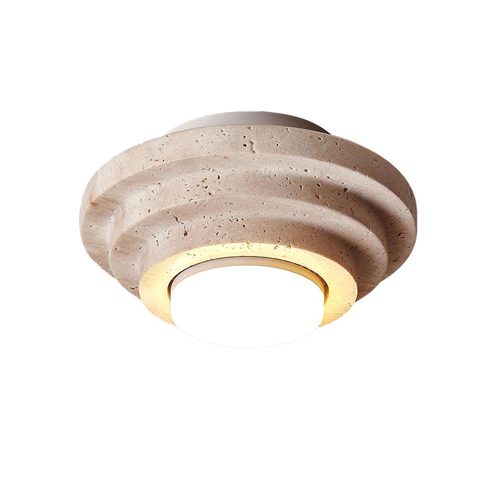 Lumenora | Travertine LED Ceiling Light With Warm Glow