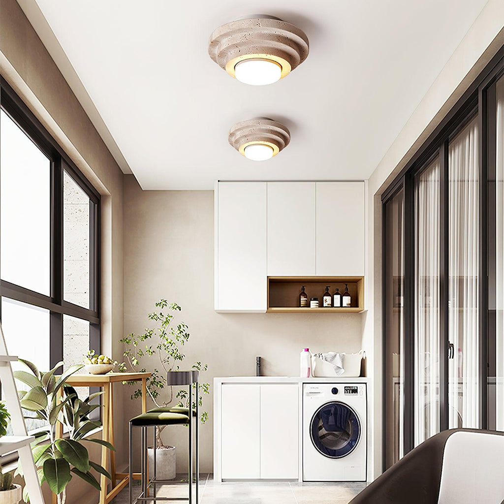 Lumenora | Travertine LED Ceiling Light With Warm Glow