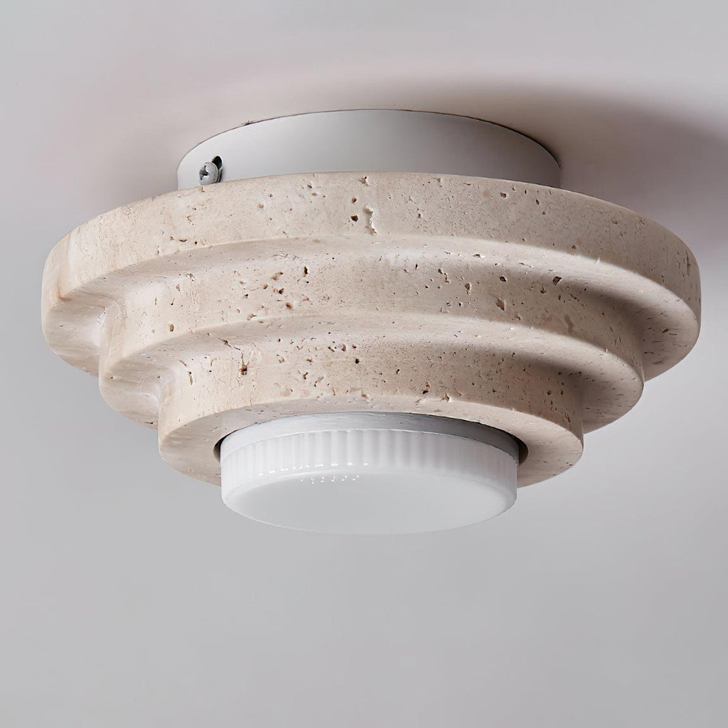 Lumenora | Travertine LED Ceiling Light With Warm Glow