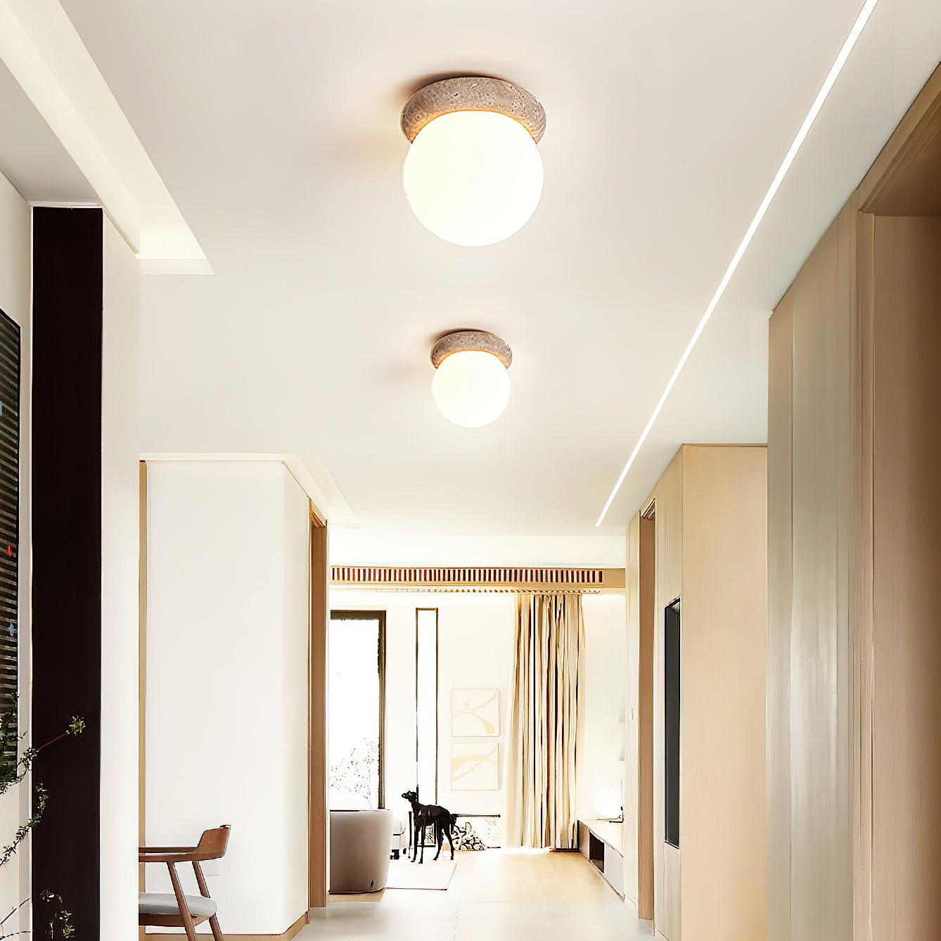 Corteza Travertine LED Ceiling Light for Small Rooms