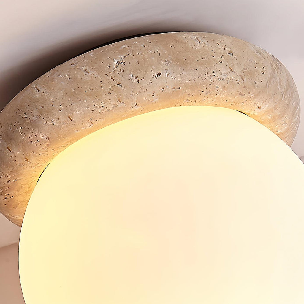 Corteza Travertine LED Ceiling Light for Small Rooms