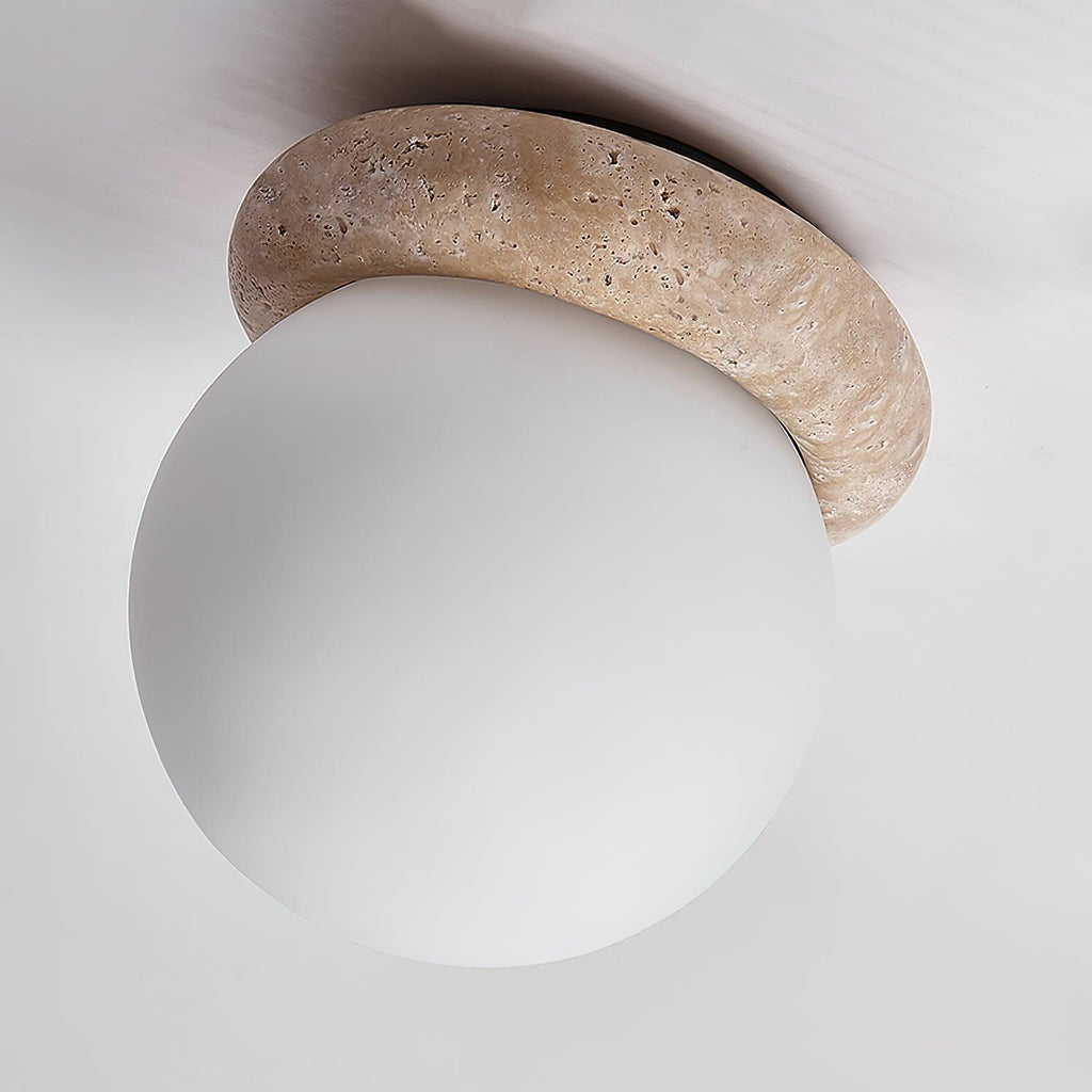 Corteza Travertine LED Ceiling Light for Small Rooms