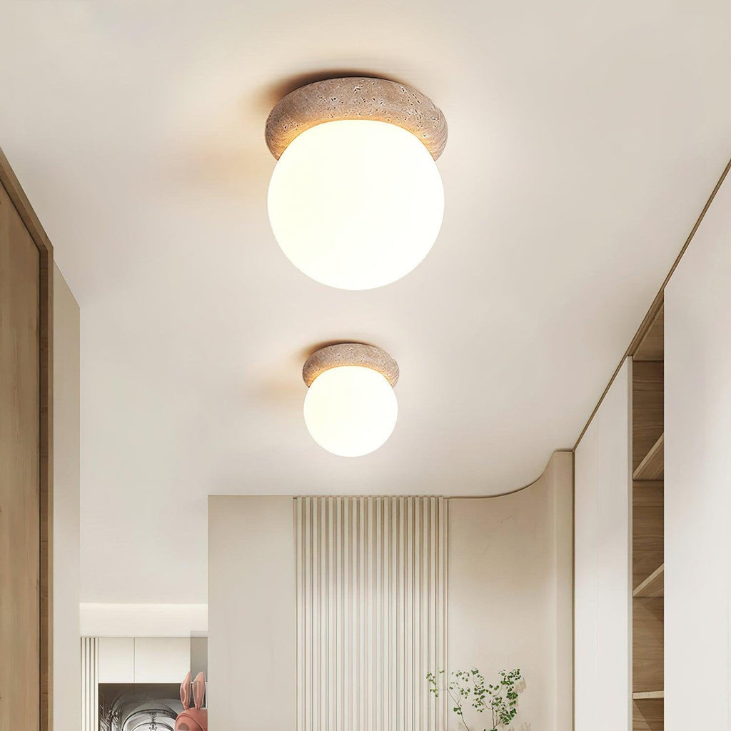 Corteza Travertine LED Ceiling Light for Small Rooms