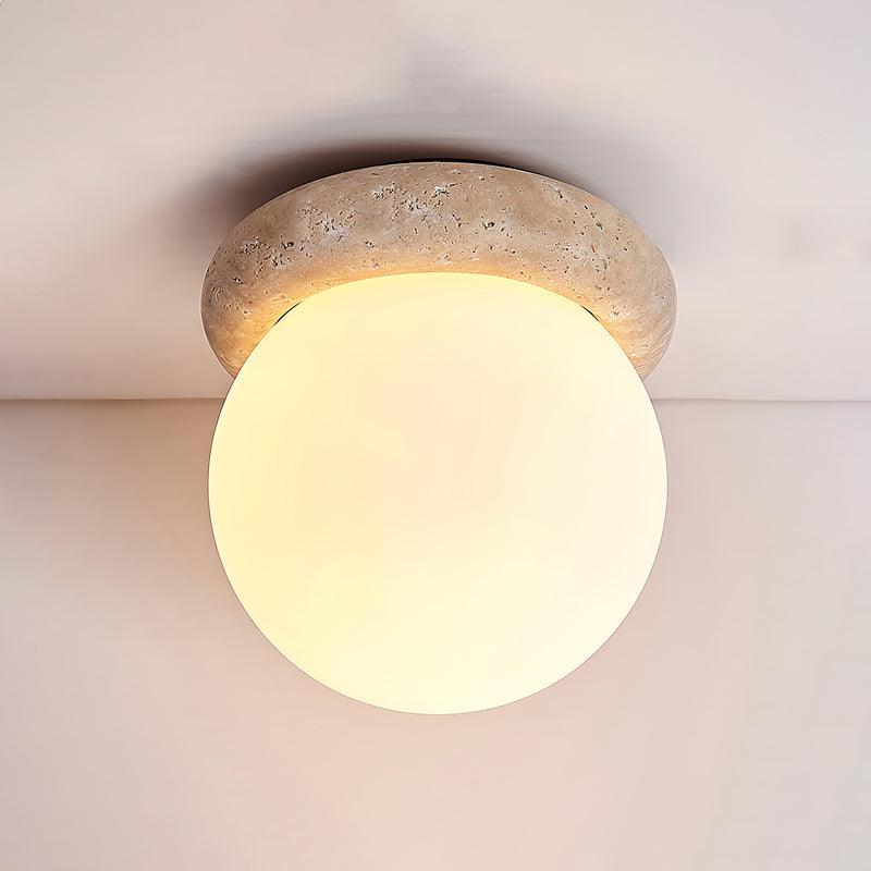 Corteza Travertine LED Ceiling Light for Small Rooms