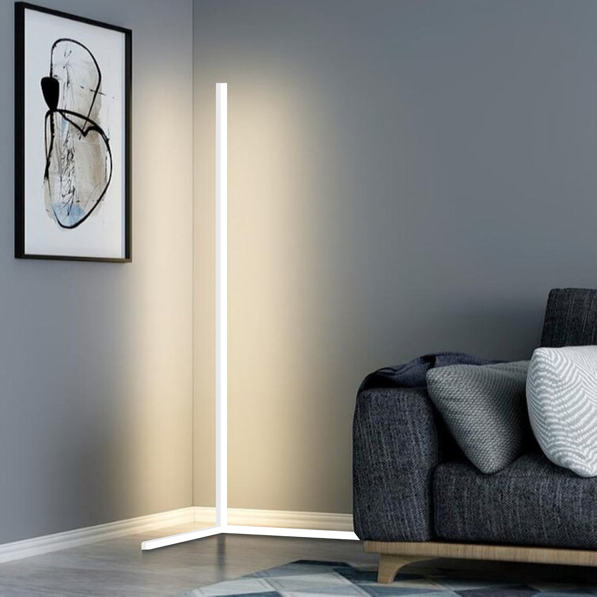 LumenNook Corner LED Floor Lamp Dimmable Minimalist Design