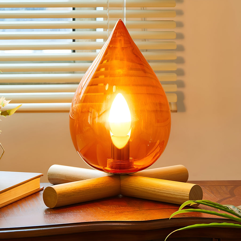 Sylara Ember Campfire Table Lamp With Realistic Flame Effect