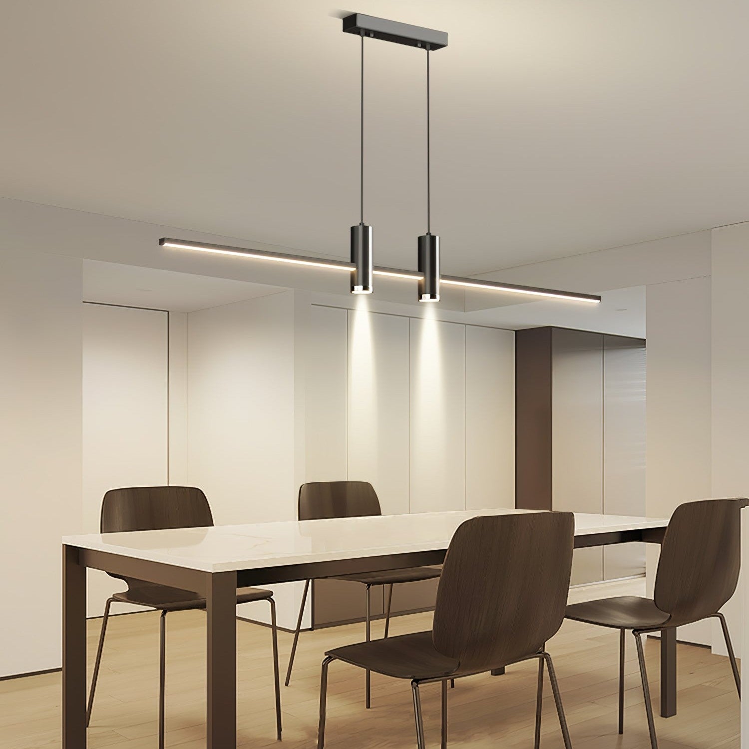 Nexra Minimalist Rectangular Metal LED Pendant Lamp