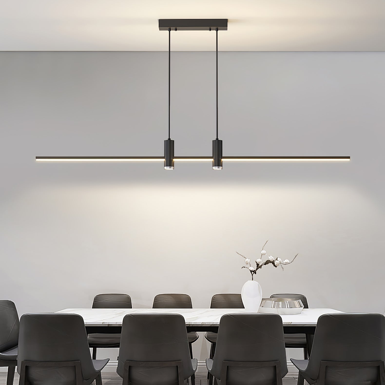 Nexra Minimalist Rectangular Metal LED Pendant Lamp