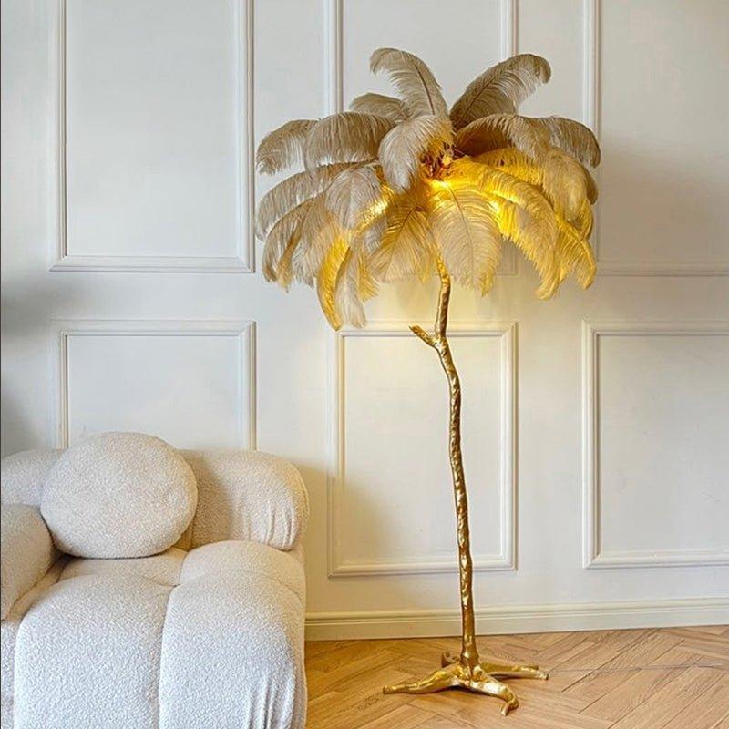 Lyra Feather Floor Lamp for Cozy Living Room Ambience