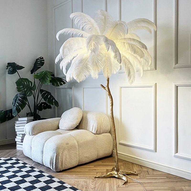 Lyra Feather Floor Lamp for Cozy Living Room Ambience