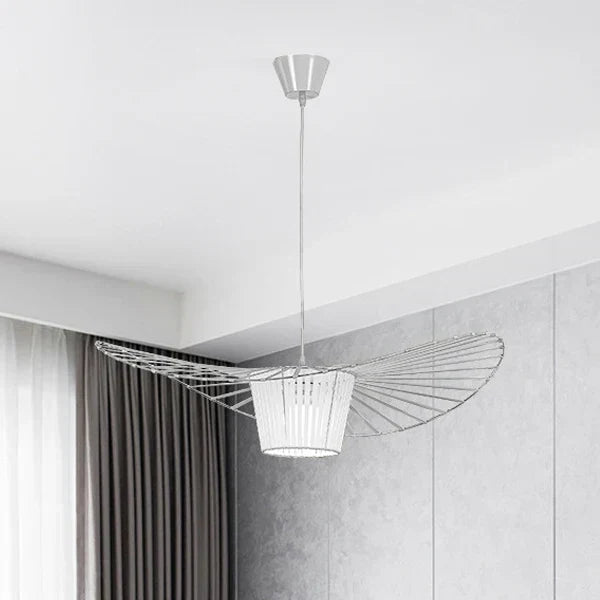 Elora Hat Style LED Pendant Lamp In Black Gold With Warm Glow