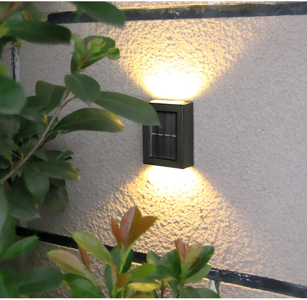 SolaraLux Solar Outdoor LED Wall Light IP65 Waterproof Black