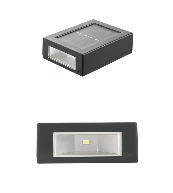 SolaraLux Solar Outdoor LED Wall Light IP65 Waterproof Black