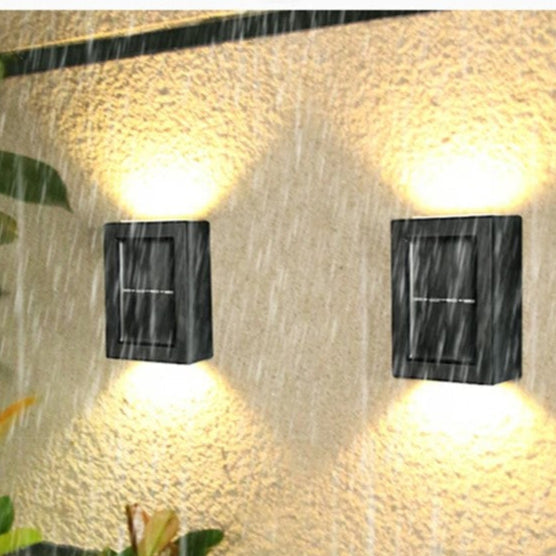 SolaraLux Solar Outdoor LED Wall Light IP65 Waterproof Black