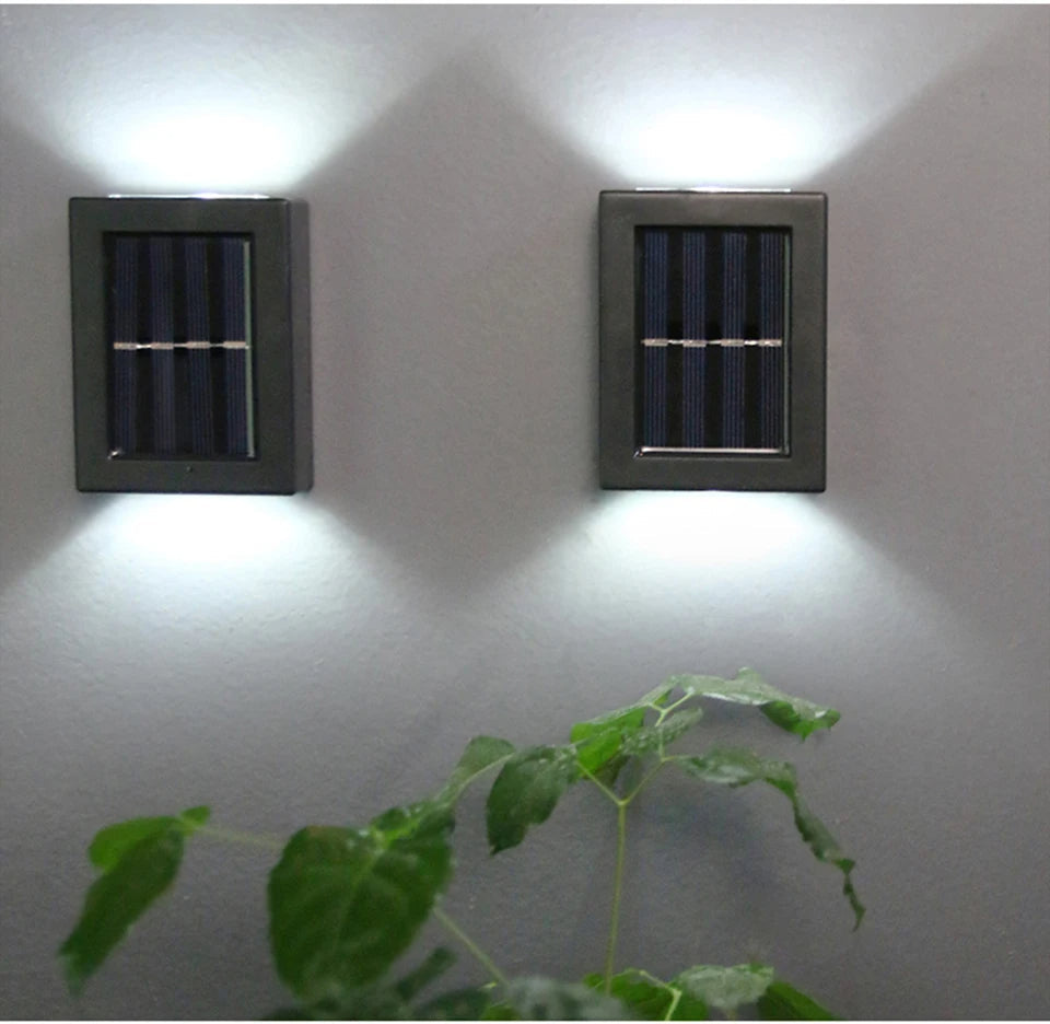 SolaraLux Solar Outdoor LED Wall Light IP65 Waterproof Black